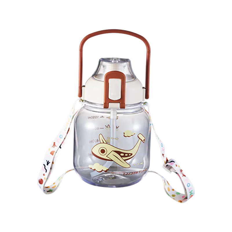 Straw Plastic Water Bottle with a reusable design, drinking straw, secure lid, and practical shape for everyday hydration at work, home, or outdoors.